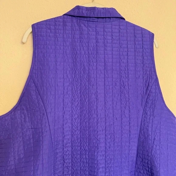 Chicos Quilted Vest Size 3 XL 16 Purple Full Zip w/ Pockets Lightweight LIKE NEW - Picture 11 of 16